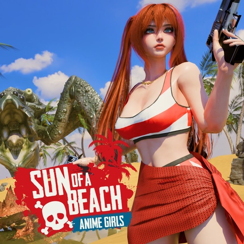 Anime Girls: Sun of a Beach Art