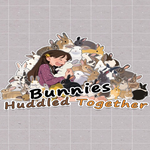 Bunnies Huddled Together Art