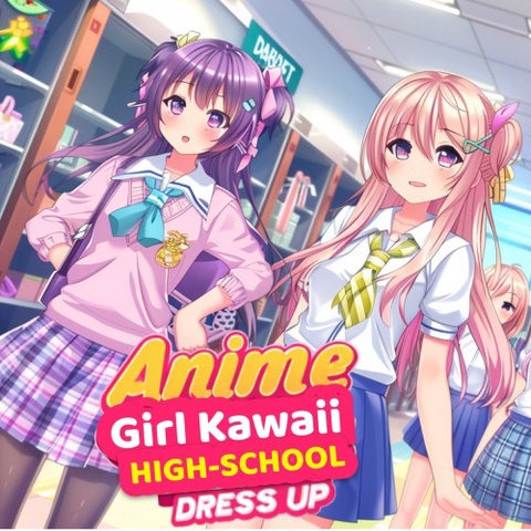 Anime Girl Kawaii High School Dress UP Art