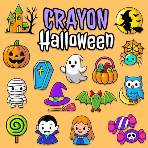 CRAYON HALLOWEEN Art