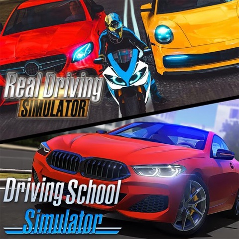 Racing Simulator Bundle: Driving School Simulator & Real Driving Simulator Art