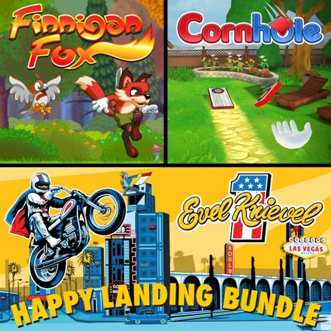 Happy Landing Bundle: Evel Knievel + Finnigan Fox + Cornhole Art