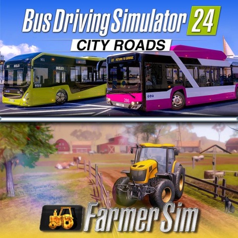 Bus Driving Simulator 24 City Roads & Farmer Simulator Bundle Art