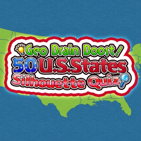 Geo Brain Boost! 50 U.S. States Silhouette Quiz Art