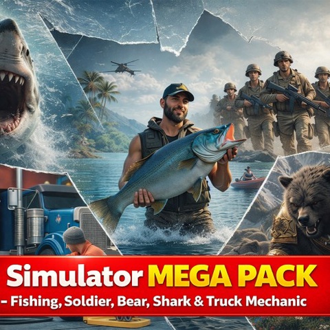 Simulator Mega Pack – Fishing, Soldier, Bear, Shark & Truck Mechanic Art